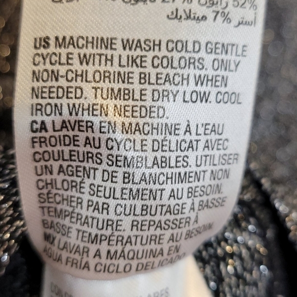 𝅺INC Metallic Surplice Relax Fit Long Sleeve Sweater - Picture 7 of 8